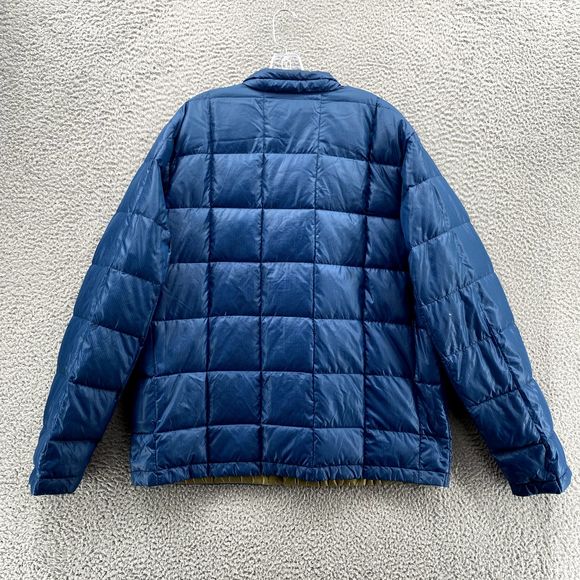 Eddie Bauer Jacket Adult Sz Large Blue Goose Down Puffer Quilted Parka Nylon Men - Picture 5 of 10